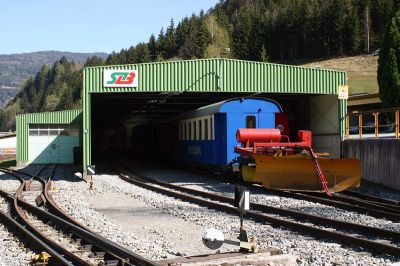 Die Wagenhalle in Murau. 
Schlüsselwörter: Wagenhalle , Murau , Halle