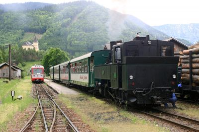 Halt zum Wasserfassen und zur Zugkreuzung mit dem heute mit Triebwagen geführten Zug aus Waidhofen.
Schlüsselwörter: Bh1 , Bh.1 , 5090