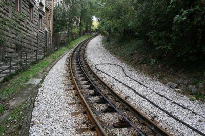 Der Standseilbahnbereich, zum Zeitpunkt unseres Besuches wurde das Zugseil getauscht.
