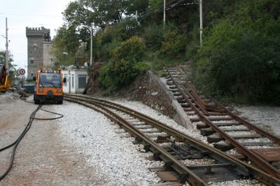 Die letzte Möglichkeit einen ungebremsten Wagen zu bremsen ermöglichte dieser  Bremsberg, der erfreulicherweise noch nie seinen Zweck erfüllen musste.
