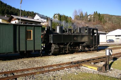 Die Uv.1 im Bahnhof Lunz/See, bereit zur Abfahrt nach Kienberg.
Schlüsselwörter: Uv.1 , Uv