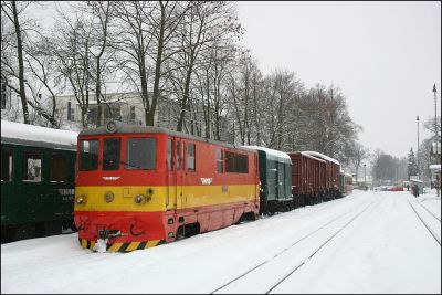 Unser Zug ist fertig zusammengestellt und wartet nur noch auf die "Enterung" durch uns Fotografen!
Schlüsselwörter: JHMD , Jindrichuv , Hradec , Nova , Bystrice