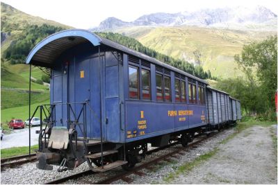 Wagen der Furka Dampfbahn / Furka Bergstrecke
