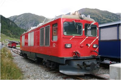 HGm 4/4 - 62 der MGB im Bahnhof Oberwald, sie bespannt die Dieselzüge der FDB
Schlüsselwörter: HGm , 4/4 , MGB