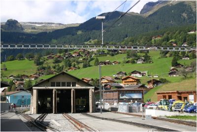 das Depot der WAB in Grindelwald Grund
