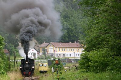 699.103 bei der Ausfahrt aus dem Bahnhof Kienberg/Gaming.
Schlüsselwörter: 699 , 103