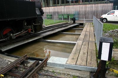 Die Schiebebühne in Bezau.
Schlüsselwörter: Schiebebühne