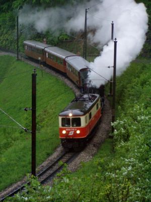 Mh.6 Sonderzug
In aller Frühe bewegt sich der Sonderzug für die höchsten Gäste des Katholikentages Richtung Mariazell.In Kürze wird er Winterbach erreichen.
Schlüsselwörter: 1099 , 1099 010 , Mh.6 , Mariazellerbahn , MzB , Bergstrecke , Nordrampe , Winterbach , Katholikentag 2004