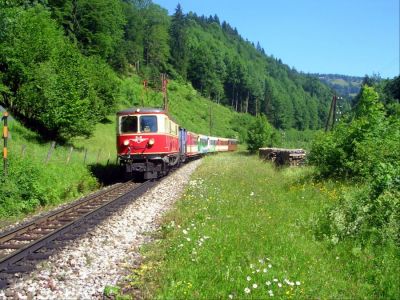 Im Grünen
1099.02 bei Boding, auf dem Weg nach Mariazell.
Schlüsselwörter: 1099 , 1099.02 , Mariazellerbahn , MzB , Talstrecke , Boding