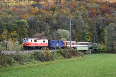 Die Pielachbrücke bei Steinklamm
Kurz vor der Haltestelle Steinklamm quert die Strecke der Mariazellerbahn auf einer Fachwerkbrücke zum zweiten mal die Pielach. 
Schlüsselwörter: Mariazellerbahn , MzB , Talstrecke , Steinklamm , 1099 , 1099 004 , Ötscherland