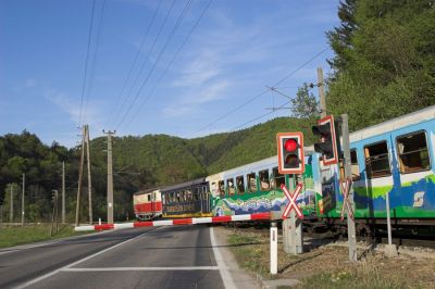 Die Eisenbahnkreuzung Steinklamm aus der Lenkradperspektive
Schlüsselwörter: Mariazellerbahn , MzB , 1099 ,  Steinklamm