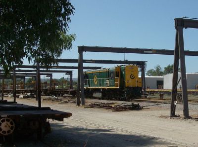 Schmalspur in Westaustralien
Lok R 1902 als Verschubreserve in den Midland Railway Works
