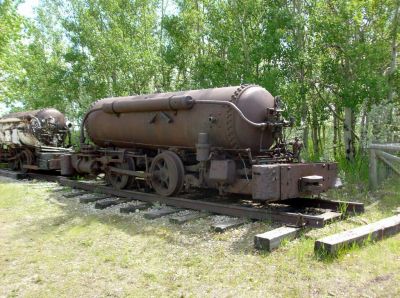 Waldbahnen in Kanada
Druckluftlok für den Bergwerkseinsatz, 36"-Spur, Calgary Heritage Park
