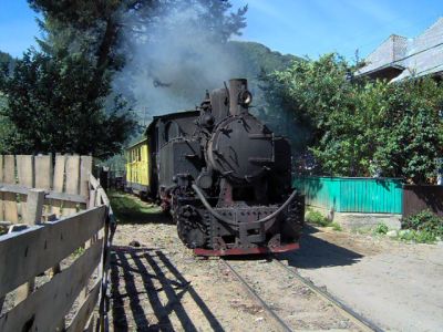 Wassertalbahn
Betriebshalt wegen eines entgleisten Holztrucks
Schlüsselwörter: Wassertalbahn, Viseu de Sus, 764.469