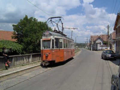 Straßenbahn Sibiu–Răşinari
Die Endstelle Răşinari. Gewendet wird über das Gleisdreieck im Hintergrund
