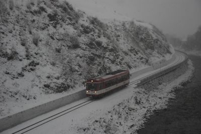 VTs 15 bei dichten Schneetreiben bei Hollersbach.
Schlüsselwörter: SLB , PLB , Pinzgaubahn