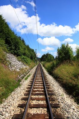 in die Unendlichkeit
die Gleise scheinen sich hier unendlich fortzusetzen, obgleich sie am Ende des Bildes links nach Annaberg abbiegen..
Schlüsselwörter: Annaberg