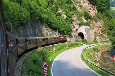 Bär im Natterstal
Der Ötscherbär vor dem letzten Tunnel im Natterstal. Dahinter wird er die Bundesstraße und anschließend die Pielach queren.
Schlüsselwörter: 1099.013-3, Ötscherbär, Natterstal, Natters-Tunnel