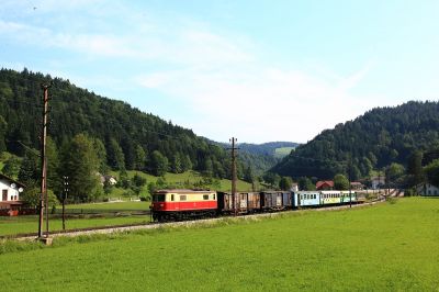 Der Morgenzug nach Mariazell
Der Dirndltaler hat gerade den Bahnhof Laubenbachmühle hinter sich gelassen und begibt sich nun auf die Bergstrecke.
Schlüsselwörter: 1099 , 002 , Dirndltaler , Morgenzug