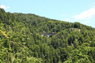 auf dem Saugraben
Der P6809 "Gemeindealpe", gezogen von der 2095.013, überfährt hier den Saugrabenviadukt 
Schlüsselwörter: Bürgeralpe , Saugrabenviadukt , 2095.013