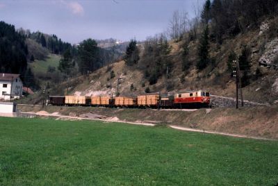 1099.006
Die 1099.006 mit einem Güterzug bei Frankenfels
Scan vom Dia
Schlüsselwörter: 1099 , 006 , Mariazellerbahn , Talstrecke