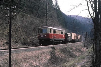 1099.006
Kurz nach Unter Buchberg ist die 1099.006 mit einem Güterzug Richtung Laubenbachmühle unterwegs
Scan vom Dia
Schlüsselwörter: 1099, 1099.006, Mariazellerbahn, Bergstrecke