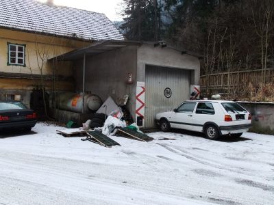 Margaretenhütte
Die ehemalige Lokremise der Anschlussbahn Margaretenhütte
Schlüsselwörter: Thörlerbahn, Margaretenhütte