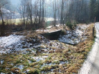 bei Hinterberg
Zwischen Hinterberg und Seebach-Thurnau ist der Verlauf der ehemaligen Bahntrasse noch deutlich erkennbar. Etliche kleine Brückenbauwerke stehen noch.
Schlüsselwörter: Hinterberg, Seebach-Thurnau, Thörlerbahn