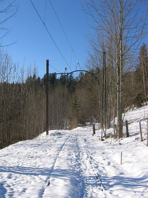 Mariazell - Gußwerk
Kurz nach dem ehemaligen Einfahr-Vorsignal von Mariazell enden die bereits verlegten Normalspurgleise für eine Verlängerung der Museumstramway. Auch ein "neuer" Straßenbahn-Oberleitungsmast steht schon ...
Schlüsselwörter: Mariazellerbahn , Mariazell , Gußwerk