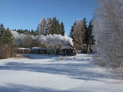 Winterdampf
U 46.101 mit einem Sonderzug vor Senotín am 30.12.2010
Schlüsselwörter: JHMD, U46.101, Senotín