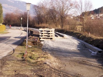 Ende des Oberbaus zum Aufnahmedatum 20.11.2009 kurz hinter der Einfahrt Bramberg aus Ri Krimml.
