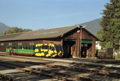 Salamander Triebkopf
Ein Salamander Triebkoppf bei Rangierarbeiten im Bahnhofsgelände.
Schlüsselwörter: Schneeberegbahn, Puchberg am Schneeberg, Salamander