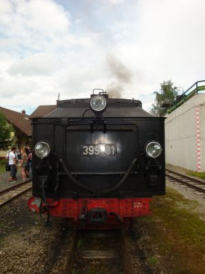 Tender der 399.01
Die Heckansicht der 399.01, der Stromlinientender.
Schlüsselwörter: Waldviertler, Schmalspurbahn, Schmalspurbahnen, Gmünd, Wagen, 399, 399.01, Dampflok, Mh.1